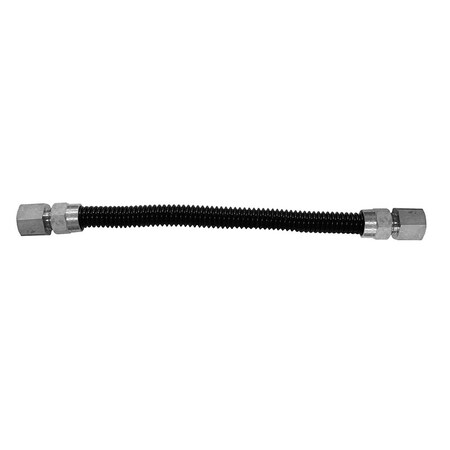 1/2 In. OD 3/8 In. ID X 18 In. Long, 1/2 In. Female Pipe Thread X 1/2 In. Female Pipe Thread, Blac